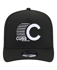 New Era Men's Black Chicago Cubs Motion A-Frame 9FIFTY Snapback Hat