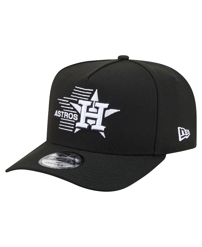 New Era Men's Black Houston Astros Motion A-Frame 9FIFTY Snapback Hat