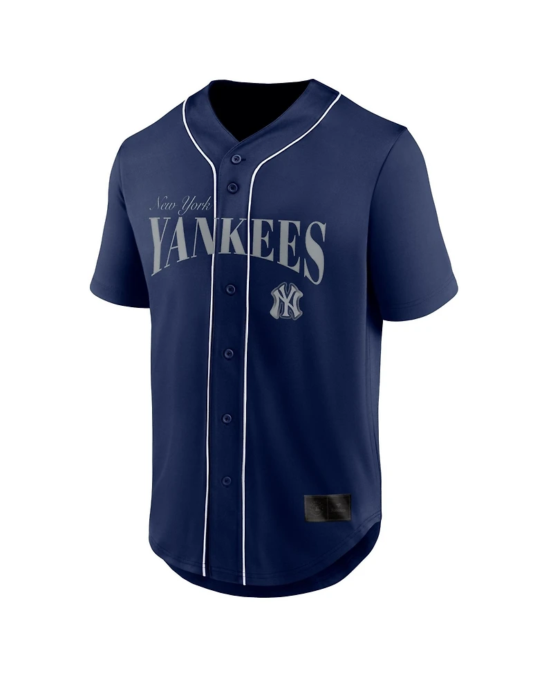 Fanatics Men's Navy New York Yankees Franchise Button-Up Fashion Top