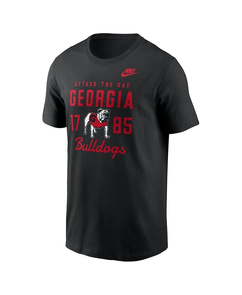 Nike Men's Black Georgia Bulldogs Legacy Stacked Established T-Shirt