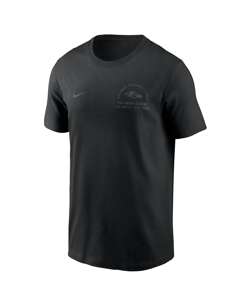 Nike Men's Black Baltimore Ravens Split Logo T-Shirt