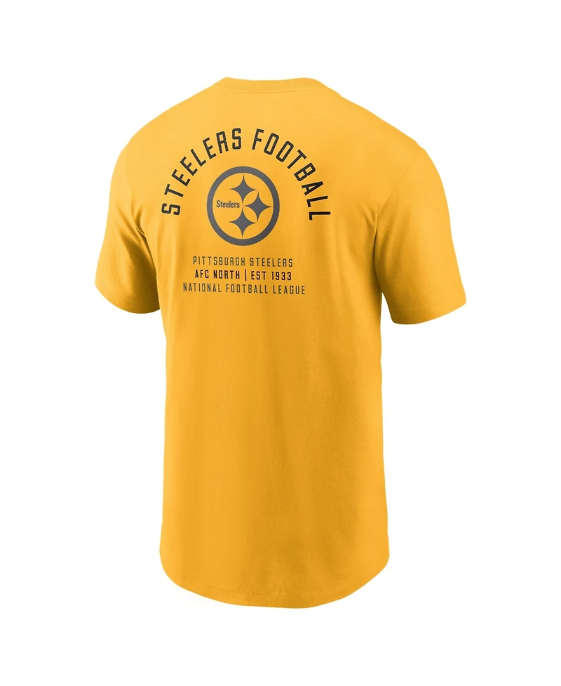 Nike Men's Gold Pittsburgh Steelers Split Logo T-Shirt