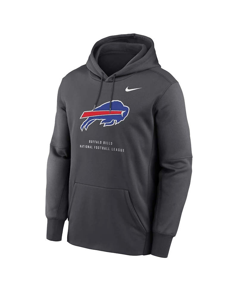 Nike Men's Charcoal Buffalo Bills Toss Sweep Therma-fit Hoodie