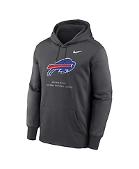 Nike Men's Charcoal Buffalo Bills Toss Sweep Therma-fit Hoodie