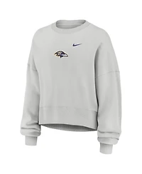 Nike Women's Gray Baltimore Ravens Oversized Primetime Phoenix Fleece Sweatshirt