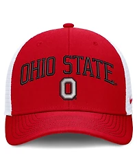 Nike Men's and Women's Scarlet/White Ohio State Buckeyes Primetime Arched Trucker Adjustable Hat
