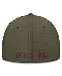 Nike Men's Olive Florida State Seminoles Primetime SwooshFlex Dri-fit Hat
