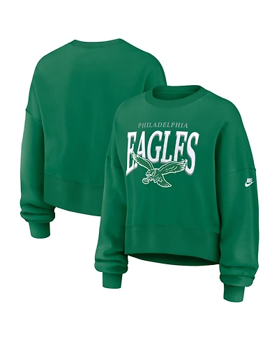 Nike Women's Philadelphia Eagles Phoenix Long-Sleeve Oversized Fleece Sweatshirt