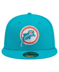 New Era Men's Aqua Miami Dolphins 59FIFTY Fitted Hat
