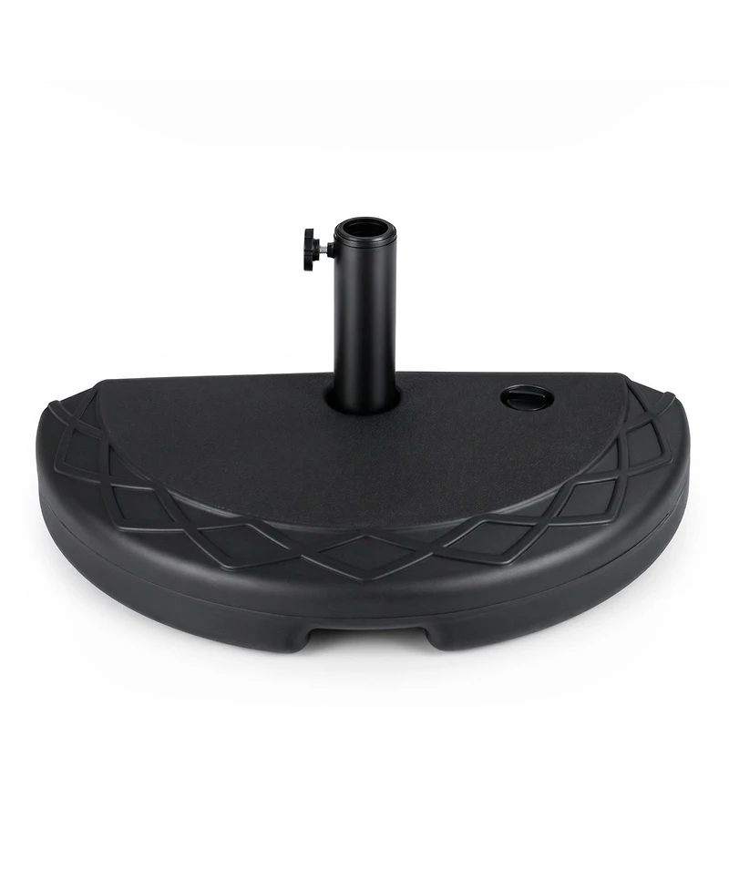 Costway Half Round Patio Umbrella Base with Pattern and Handle Fits 1.5"-1.9" Pole Diameters