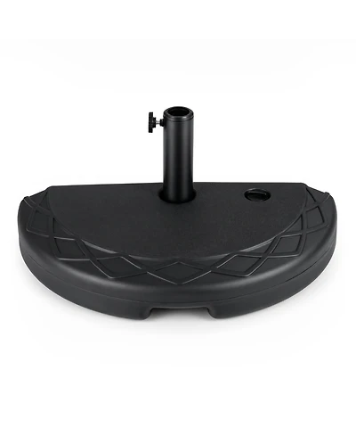 Costway Half Round Patio Umbrella Base with Pattern and Handle Fits 1.5"-1.9" Pole Diameters