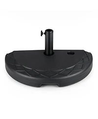 Costway Half Round Patio Umbrella Base with Pattern and Handle Fits 1.5"-1.9" Pole Diameters