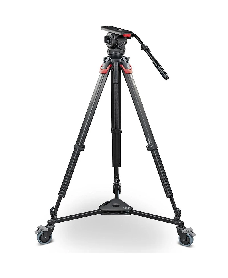 Sachtler Video 18 S2 Fluid Head with flowtech 100 3-Section Carbon Fiber Tripod, Mid-Level Spreader
