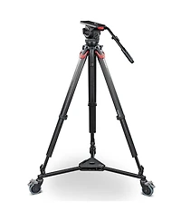 Sachtler Video 18 S2 Fluid Head with flowtech 100 3-Section Carbon Fiber Tripod, Mid-Level Spreader