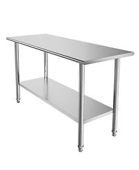 Hongge 48 in Stainless Steel Food Prep Table with Utility Hooks