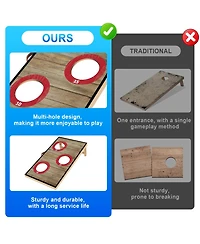 Aofar Electronic Cornhole Set Automatic Scoring Wood 8 Bags Carry Case