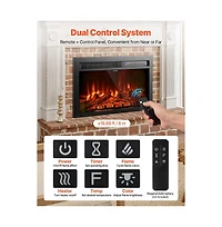 Slickblue Electric Fireplace Insert 5000 Btu Wall Mounted Heater with Adjustable Flame and Remote