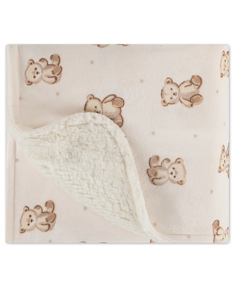 Huggies Baby Boys' and Girls' Allover Bear Graphic Print Blanket
