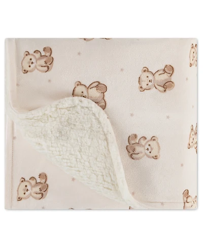 Huggies Baby Boys' and Girls' Allover Bear Graphic Print Blanket