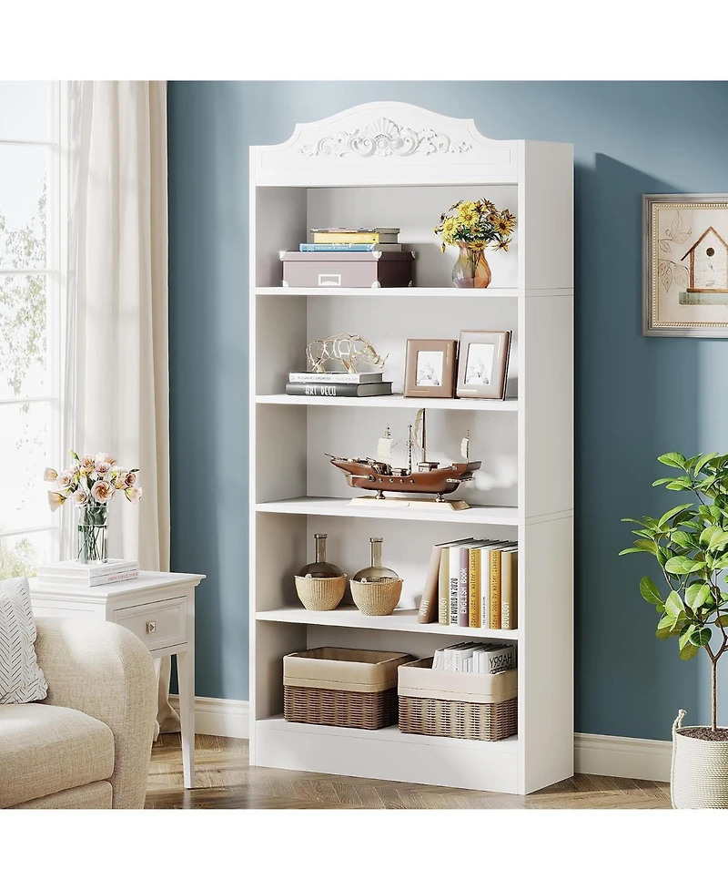 Tribesigns 73" 5-Tier Modern Bookshelf with Shelves