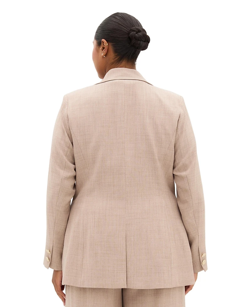 City Chic Plus Luci Double-Breasted Relaxed-Fit Blazer