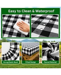 Piscifun Fitted Picnic Table And Bench Covers Waterproof Windproof Elastic Edges For Outdoor Camping