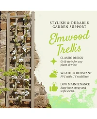 Dura-Trel Inc Elmwood 22 by 75 Inch Indoor Outdoor Garden Trellis with Ground Anchors, Plant Support for Vines, Climbing Plants, Flower and Vegetables