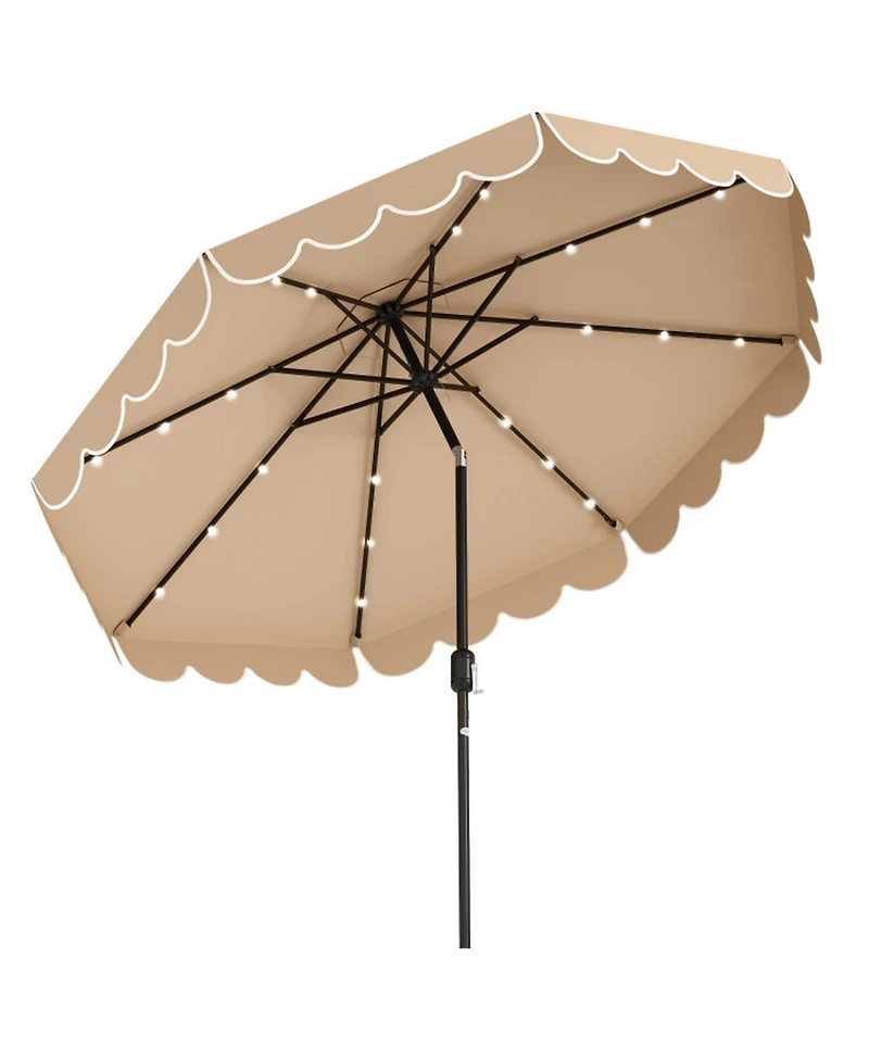 Gouun 10-Foot Solar Led Patio Umbrella with Push-Button Tilt