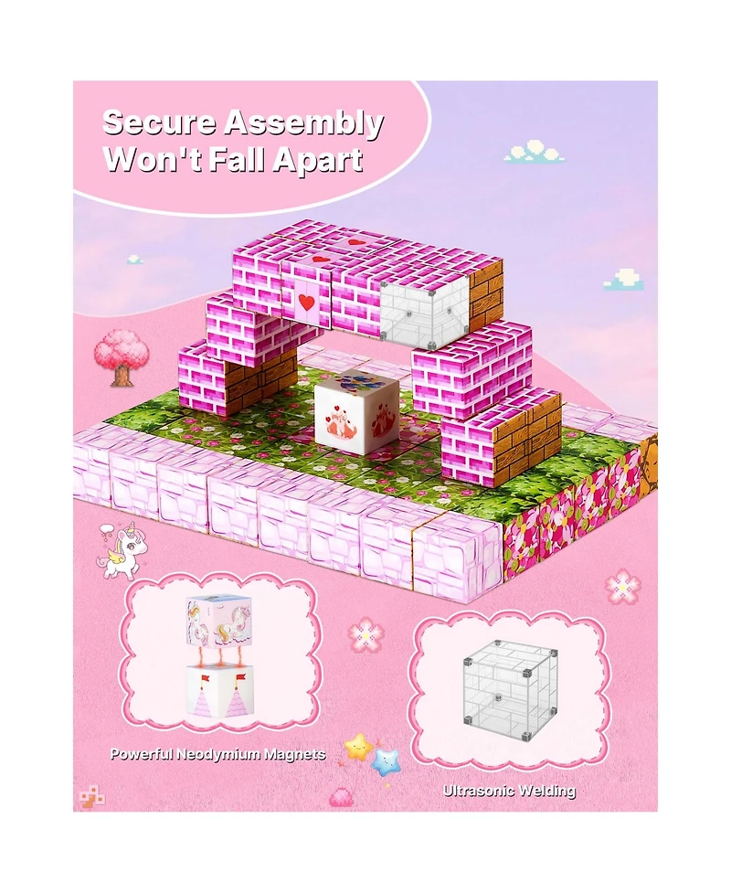 Hongge Princess Castle 100-Piece Magnetic Building Set, Ages 3+