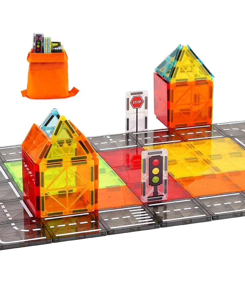 Hongge Road Building Tiles 56-Piece Construction Set, Ages 3+