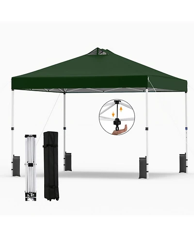 Gouun 10 x 10 Foot Commercial Pop-Up Canopy Tent with Vented Top
