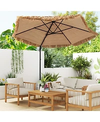 Gouun 9.5-Foot Cantilever Tiki Umbrella with Tropical Thatch Top