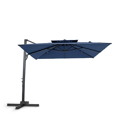Gouun 10 Feet Cantilever Patio Umbrella with 360 Rotation and 8 Ribs