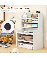 Sugift 6-Tier Desktop Organizer Mini Storage Rack with 2 Removable Shelves