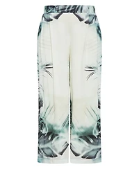 City Chic Plus Piper Palm Print Wide Leg Pant