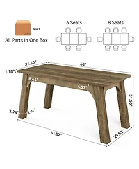 Tribesigns Rectangular Dining Table, Modern Kitchen Table with Heavy Duty Legs, Wooden Kitchen Furniture