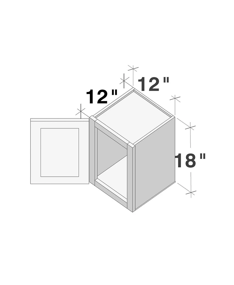 Boyel Living 12x18 inch Short Wall Cabinet, Ready to Assemble Kitchen Cabinet with Solid Wood Frame, Soft-Close Slides and Hinge