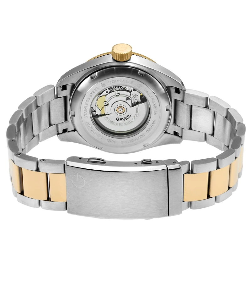 Gevril Men's Swiss Made Yorkville Swiss Automatic Two tone Stainless Steel Bracelet Watch