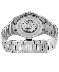 Gevril Men's Swiss Made Montauk Swiss Mechanical Silver Stainless Steel Bracelet Watch