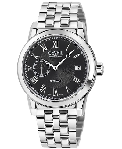 Gevril Men's Swiss Made Madison Swiss Automatic Silver Stainless Steel Bracelet Watch