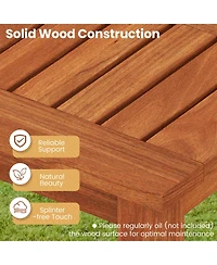 Gouun Solid Wood Weatherproof Bench 2-Person for Patio