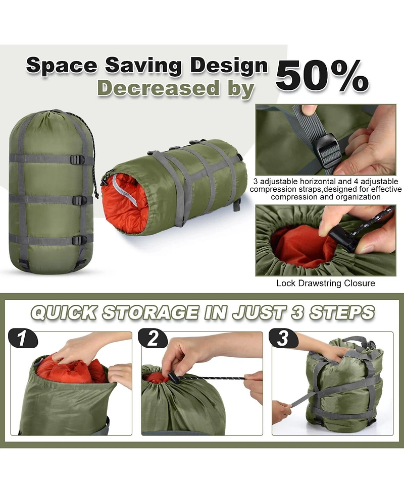 Piscifun 5 Pack Ultralight Stuff Sacks Space Saving Travel Outdoor Camping Gear
