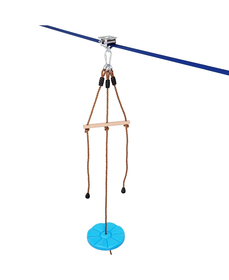 Hongge 52 ft Backyard Zip Line Kit Rated to 500 lbs with Nylon Safety Harness Seat and Handlebar