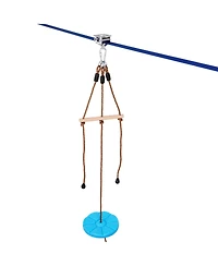 Hongge 52 ft Backyard Zip Line Kit Rated to 500 lbs with Nylon Safety Harness Seat and Handlebar