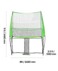 Hongge Height Adjustable Volleyball Training Net System 8 x 11 ft with Ball Return for Serving and Spiking Practice