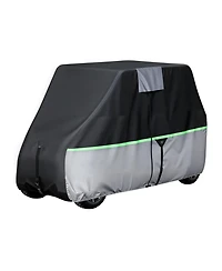 Hongge Full Coverage Golf Cart Cover for 4-Passenger Carts 600D Oxford with Pu Coating and Three Zipper Doors