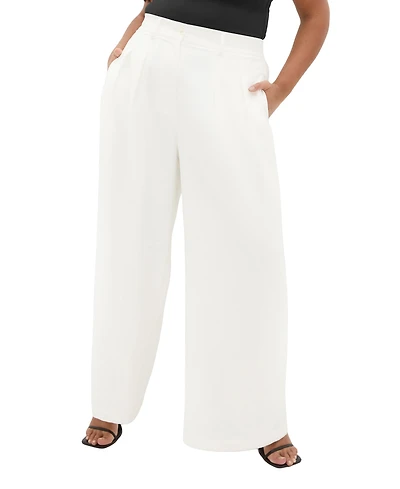 City Chic Plus Abbie Fully Lined Wide Leg Pant