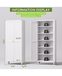 Boyel Living 74" Metal Kitchen Pantry Cabinet with Doors, Tall Storage Organizer with 5 Adjustable Shelves