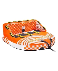 Hongge Towable Boat Tube for 1 to 4 Riders with Full Nylon Cover 22 Grab Handles and Dual Tow Points
