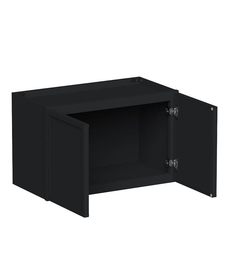 Boyel Living 24"x15" Double Door Short Wall Cabinet, Ready to Assemble Kitchen Cabinet with Solid Wood Frame, Soft-Close Slides and Hinge